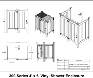 300 Series 4’ x 6’ Vinyl Shower Enclosure 50-1/4” 42-1/4” 30-1/4” 78-1/2”