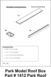 Park Model Roof Box Part # 1412 Park Roof