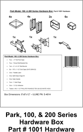 Park, 100, & 200 Series Hardware Box Part # 1001 Hardware